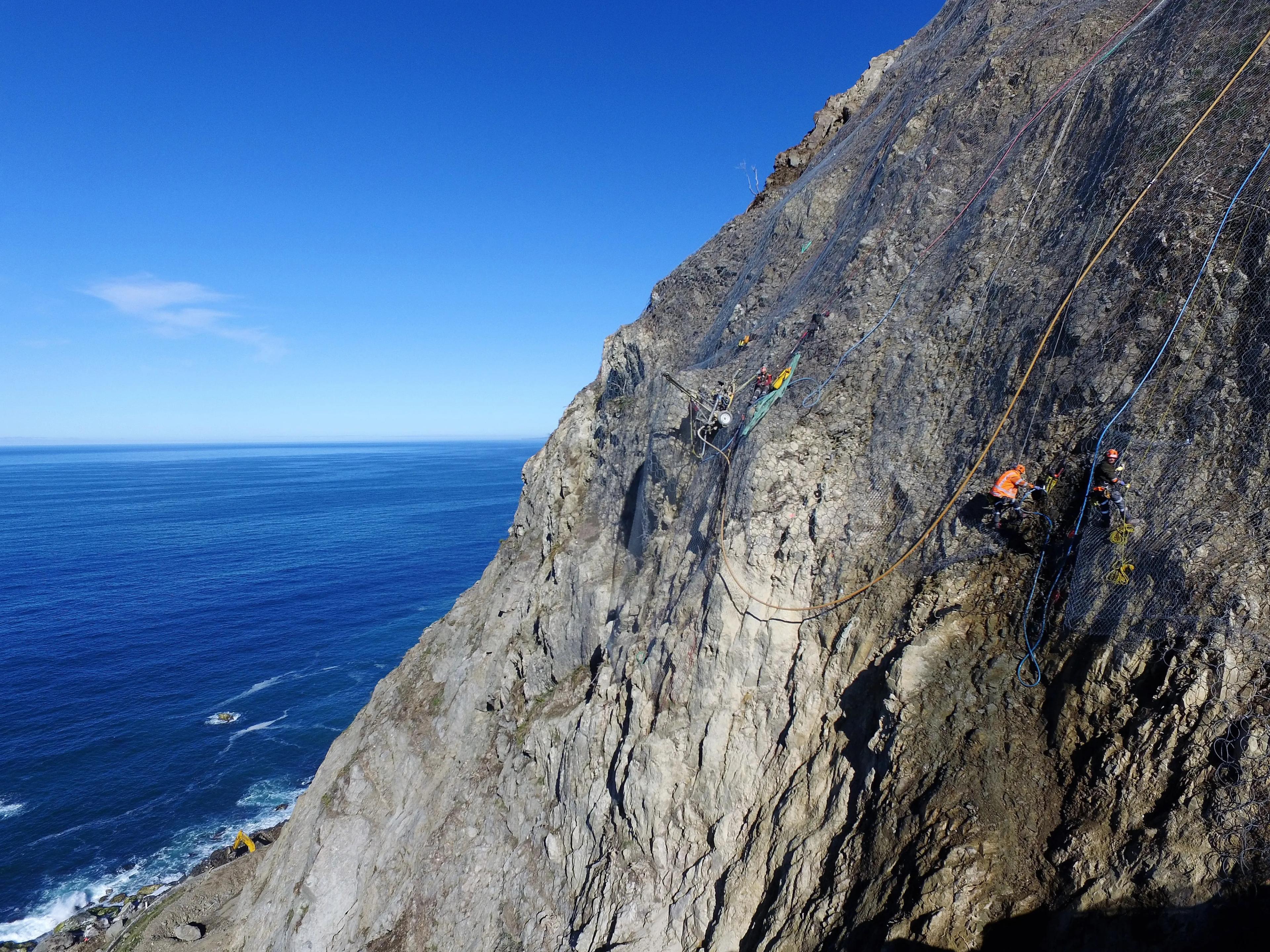 Aerial view of GSI geohazard work in New Zealand